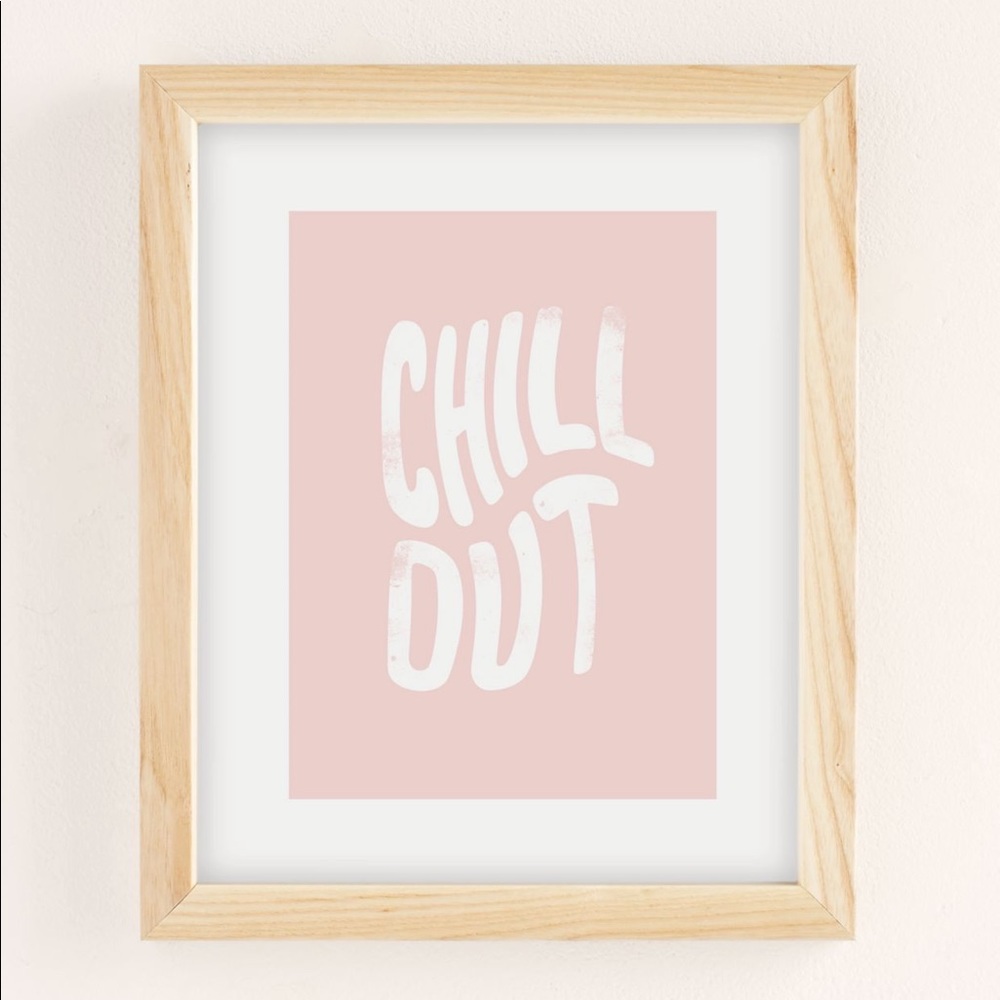 URBAN OUTFITTERS CHILL OUT VINTAGE PEACH ART PRINT
